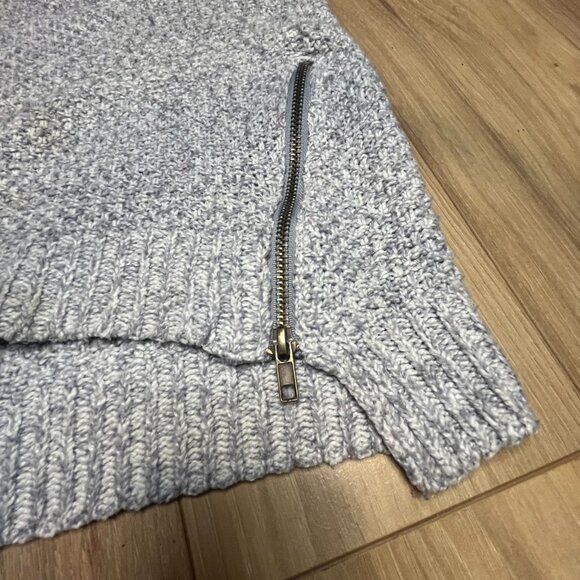 ARDENE Women's Grey Crew Neck Boxy Pullover Knit Sweater Medium Zipper Side - Picture 7 of 8